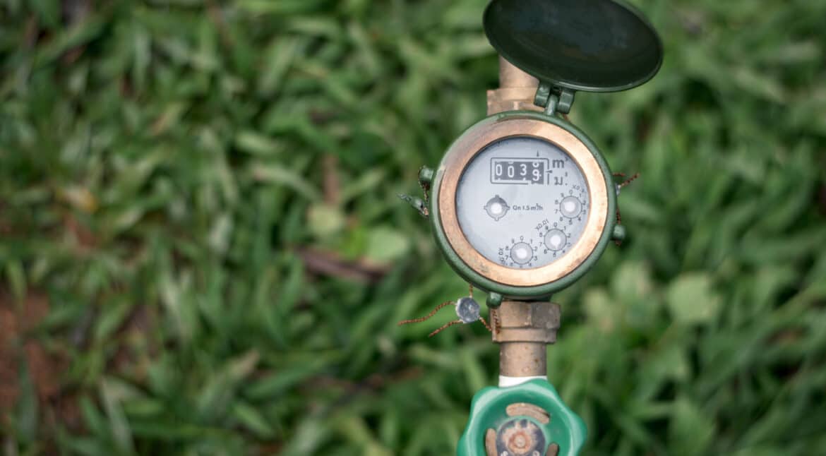 Close up water supply meter