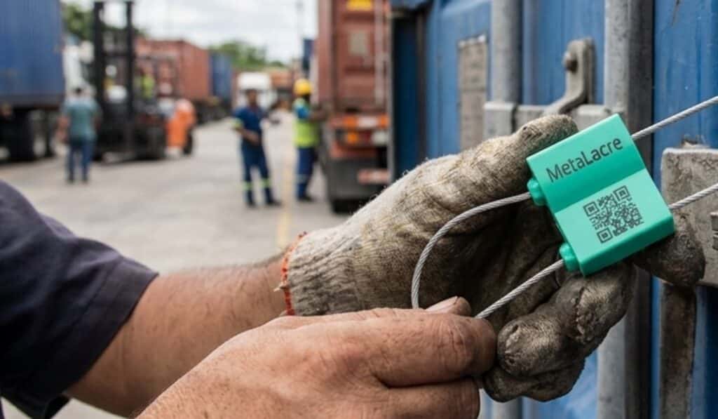 Aplicação lacre de aço para caminhão